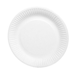 Πιάτο χάρτινο λευκό  23cm -20τμχ